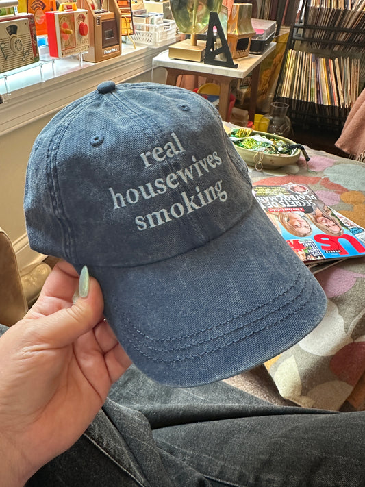 denim real housewives smoking hat